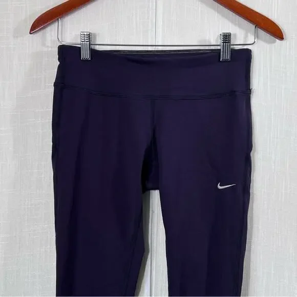 Nike Dri Fit Power Epic Run Crop Tights Workout Running Leggings Sz S - Picture 3 of 11